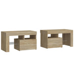 ZNTS Bedside Cabinets 2 pcs with LED Lights Sonoma Oak 70x36.5x40 cm 3152772