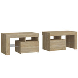 Bedside Cabinets 2 pcs with LED Lights Sonoma Oak 70x36.5x40 cm 3152772