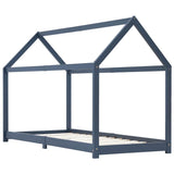 Kids Bed Frame Grey Solid Pine Wood 90x200 cm 283354