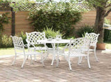 Garden Dining Set 5 pcs White Aluminium 3334694