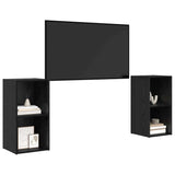 TV Cabinet Set Wall-mounted 2 pcs Black Oak 72 x 35 x 36.5 cm 3393559