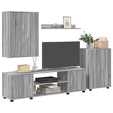 TV Cabinet Set Wall-mounted 4 pcs Grey Sonoma Engineered wood 3397901