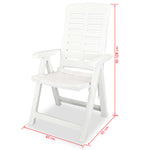 ZNTS Reclining Garden Chairs 2 pcs Plastic White 43895