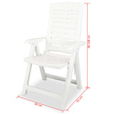 Garden Chair Set of 6 White Plastic Standard Foldable 275068