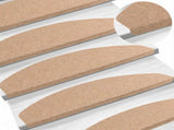 Self-adhesive Stair Mats 15 pcs Beige 80 x 28 x 3.5 cm 42040593