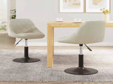 Swivel Dining Chairs 2 pcs Cream Velvet 335326