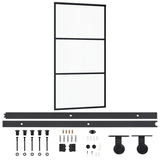 Sliding Door with Hardware Set ESG Glass&Aluminium 102x205 cm 3081943