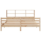 Bookcase Bed without Mattress 200x200 cm Solid Wood Pine 3321907