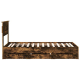 Bed Frame with Drawer Smoked Oak 90 x 200 cm Engineer Wood 3409881