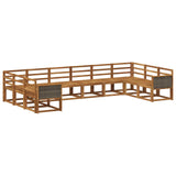 Outdoor Sofa Set 10 pcs Natural Solid Acacia Wood 3385565
