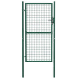 Fence Gate Steel 100x175 cm Green 145735