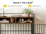 Dog Crate Furniture, Dog Cage with Rotatable Feeding Station and Storage Shelves, End Side Table T3398P551712