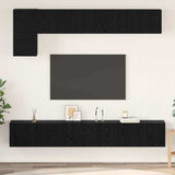TV Cabinet Set 5 pcs Black Oak Engineered Wood 3393196