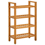 Shoe Rack with 4 Shelves 50x27x80 cm Solid Oak Wood 331746