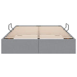 Storage Bed with Mattress Light Grey 120 x 200 cm Fabric 3370004