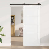 Sliding Door ORKDAL 86 x 211 cm Engineered Wood White and Black 3450308