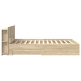Bed Frame with Storage Sonoma Oak 150 x 200 cm Engineered Wood 3433777