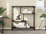 Bookshelf Brown Oak 81x36x115 cm Engineered Wood and Steel 835408