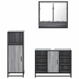 3 Piece Bathroom Furniture Set Grey Sonoma Engineered Wood 3301003