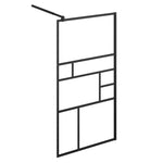 Walk-in Shower Wall with Clear ESG Glass 90x195 cm Black 150753