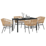 Garden Dining Set 5 pcs Brown Poly rattan 3380927