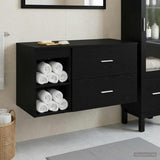 Bathroom Furniture Set 2 pcs Black Oak Engineered Wood 3403937