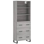 Highboard Grey Sonoma 69.5x34x180 cm Engineered Wood 3189411