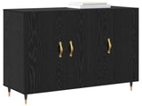 Sideboard Black Oak 90 x 34 x 80 cm Engineered Wood 879581