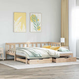 Daybed with Trundle and Drawers without Mattress 90x200 cm 3302189