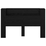 Headboard Cabinet with LED Black Oak 160 x 16.5 x 103.5 cm 8006570