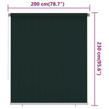 Outdoor Roller Blind 200x230 cm Dark Green HDPE 312829