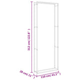 Firewood Rack 110x28x312 cm Stainless Steel 357867