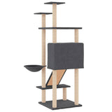 Cat Tree with Sisal Scratching Posts Dark Grey 153 cm 171752