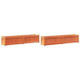 Garden Planters 2 pcs Wax Brown Solid Wood Pine 837479