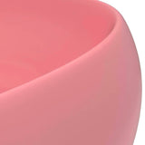 Luxury Wash Basin Round Matt Pink 40x15 cm Ceramic 146999
