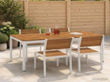 Garden Dinner Table Natural and White 147 x 88.5 x 75 cm 901323