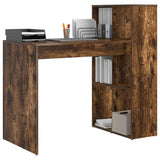 Desk with Shelf Smoked Oak 108 x 55 x 103.5 cm Engineered Wood 869462