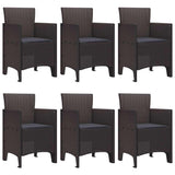 Garden Dining Set 7 pcs Brown Polt rattan 3378560