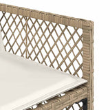 11 Piece Garden Dining Set with Cushions Beige Poly Rattan 3210790
