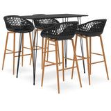 5 Piece Bar Set Black 3057378