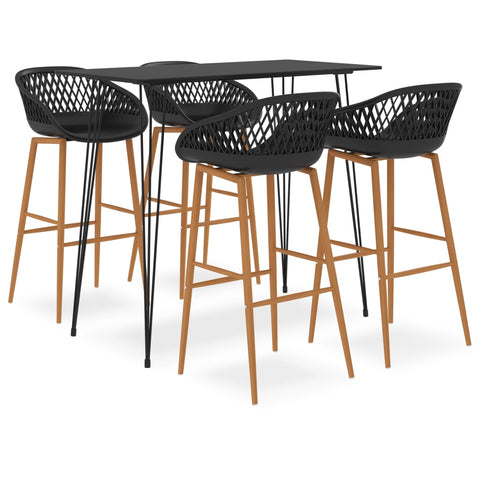 5 Piece Bar Set Black 3057378