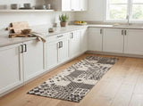 Kitchen Rug Grey Mosaic 300 x 60 cm 100% Polyamide Washable 42045715