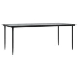 9 Piece Garden Dining Set with Cushions Black Poly Rattan 3213602