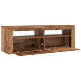 TV Cabinet with LED Lights Old Wood 120x35x40 cm Engineered Wood 856319