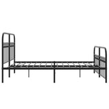 Metal Bed Frame without Mattress with Footboard Black 150x200cm 376620