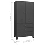 Industrial Wardrobe Anthracite 90x50x180 cm Metal 339615