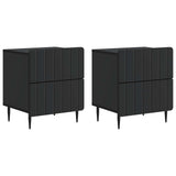 Bedside Cabinet 2 pcs Black 43 x 34.5 x 49.5 cm Engineered Wood 894298