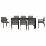 Garden Dining Set 9 pcs Grey Powder-Coated Steel 3379260