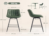 Set of 2 PU Leather Swivel Bar Stools - Dark Green T3398P549987
