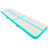 Inflatable Gymnastics Mat with Pump 700x100x15 cm PVC Green 92672